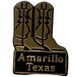 Vintage Amarillo Texas Boots Hat Pin Lapel Coat Pin Southwest Southern Unisex